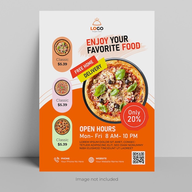 Vector pizza menu flyers