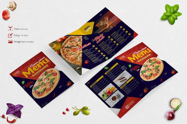 Vector pizza menu food restaurant sjabloon