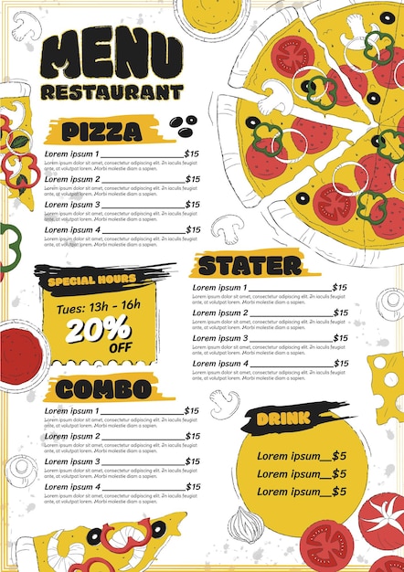 Pizza menu template