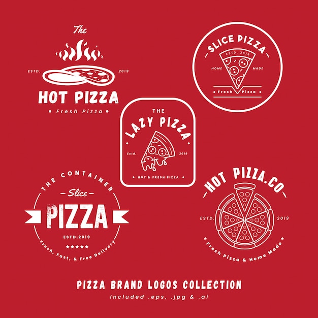 Vector pizza merk logo's collectie