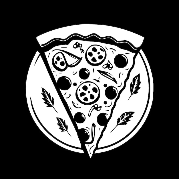 Pizza Minimalist en Simple Silhouette Vector illustratie