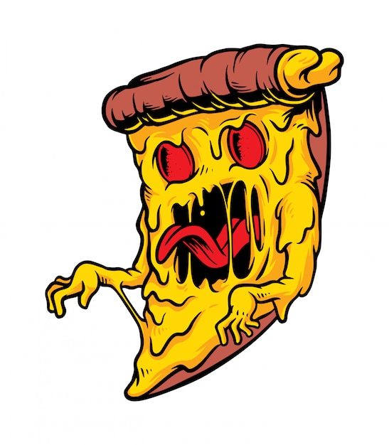 Pizza monster illustration