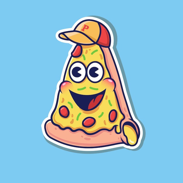 Vector pizza moscot design editable