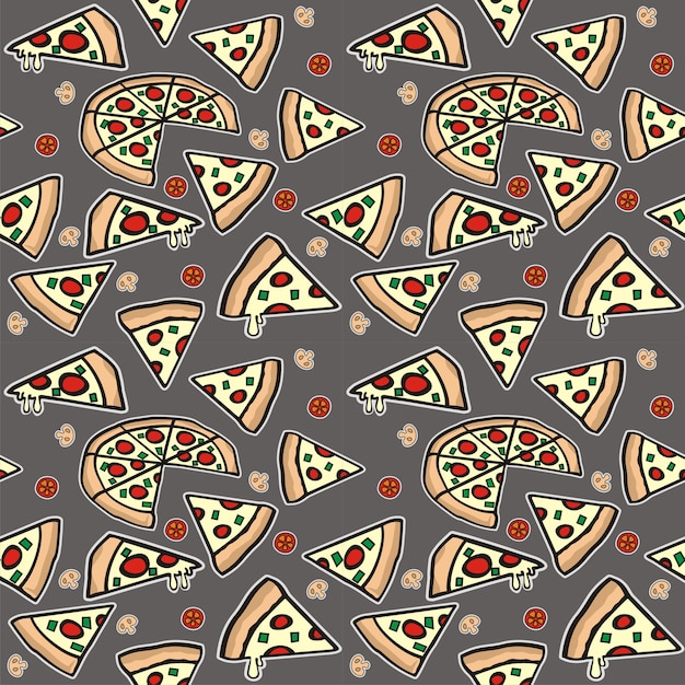 Vector pizza naadloze patroon