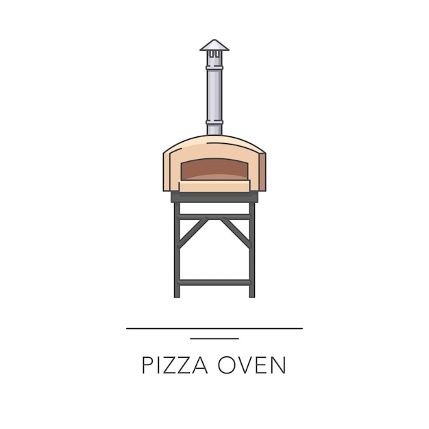 Vector pizza oven overzicht kleurrijke vectorillustratie