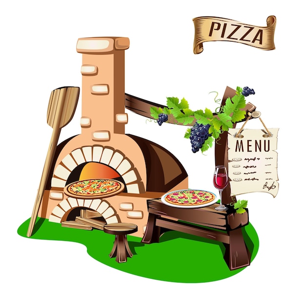 Vettore pizza oven