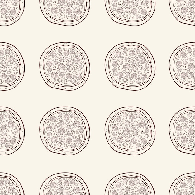 Illustrazione del disegno vettoriale del modello di pizza