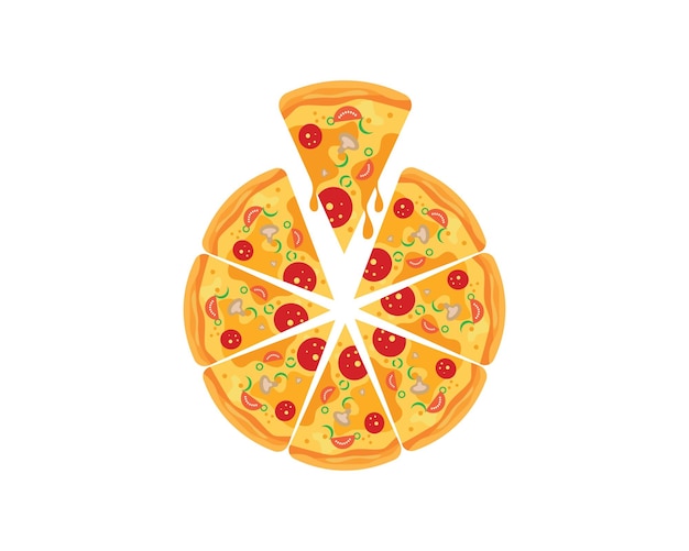 Pizza pictogram logo illustratie vector