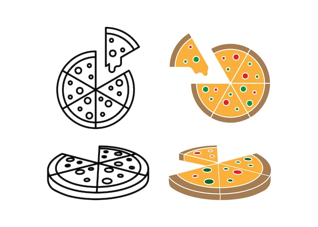 Pizza pictogram ontwerp sjabloon vector geïsoleerde illustratie