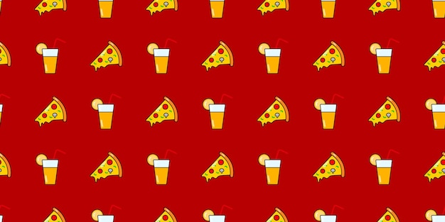 Pizza piece seamless pattern