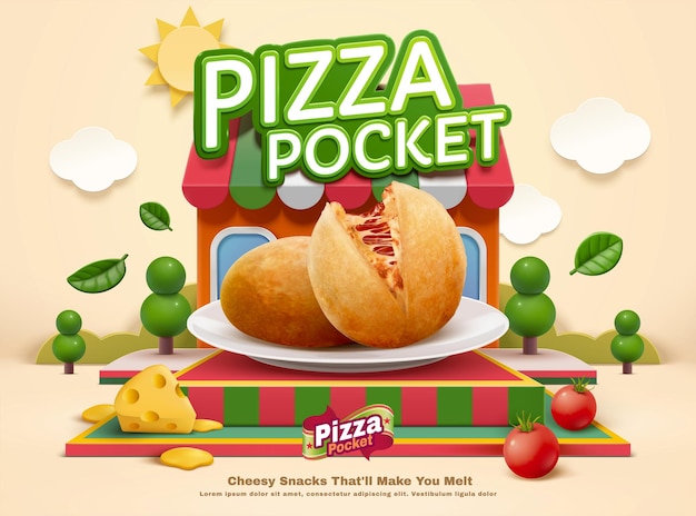 Pizza pocket ad template