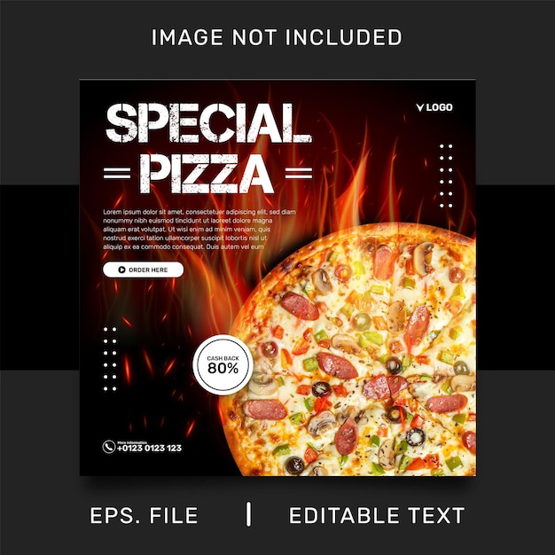 Vector pizza poster sale social media promotion and instagram banner poster post template design