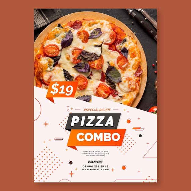 Vector pizza poster template