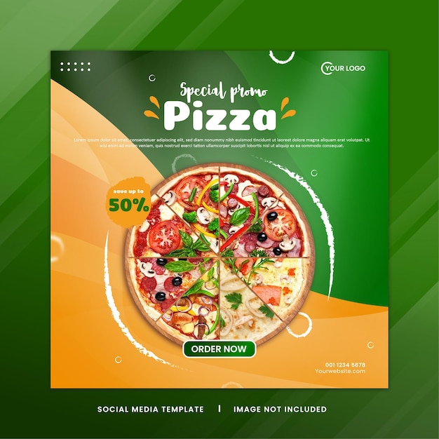 Pizza promo social media template