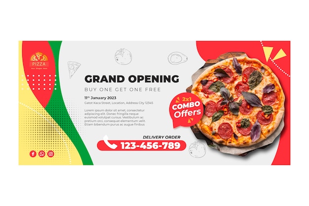 Vector pizza restaurant banner template