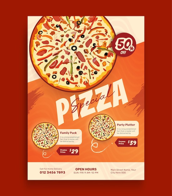 pizza restaurant flyer template