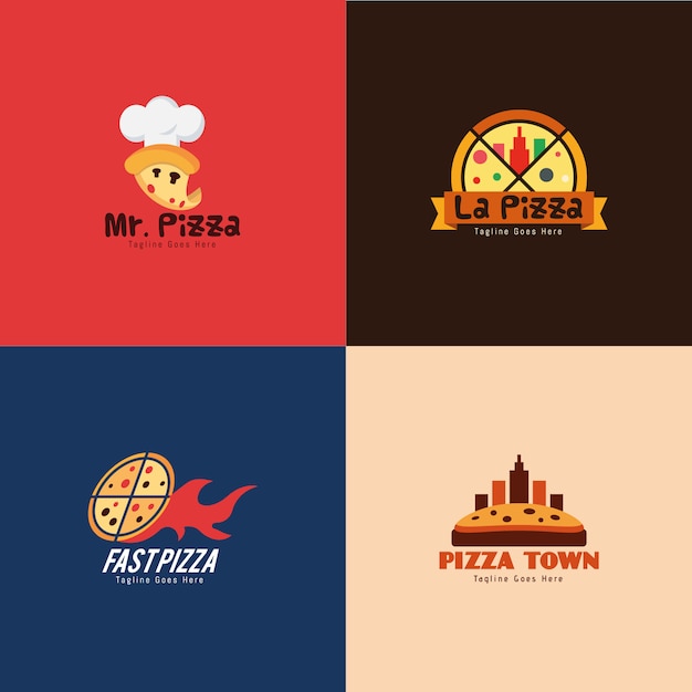 Vector pizza restaurant logo collectie