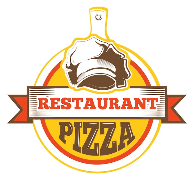 Pizza restaurant logo Italian food color emblem