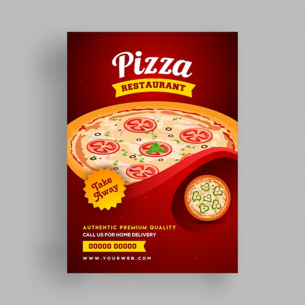 Pizza restaurant menu, flyer template.