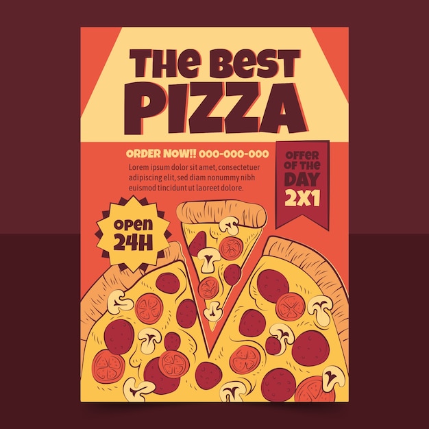 Vector pizza restaurant template design