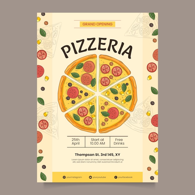 Vector pizza restaurant template design