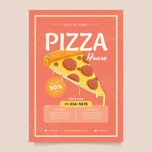 Vector pizza restaurant template design