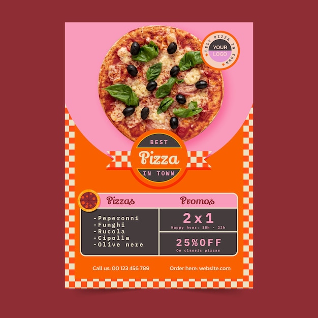 Vector pizza restaurant template design