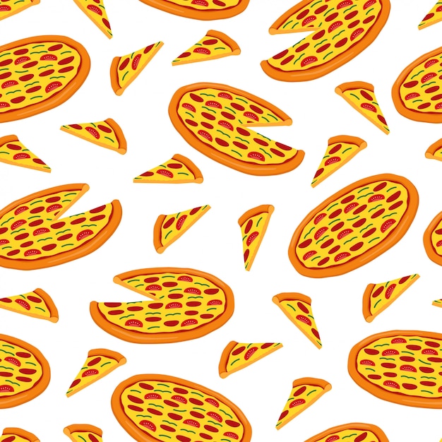 Pizza seamless pattern