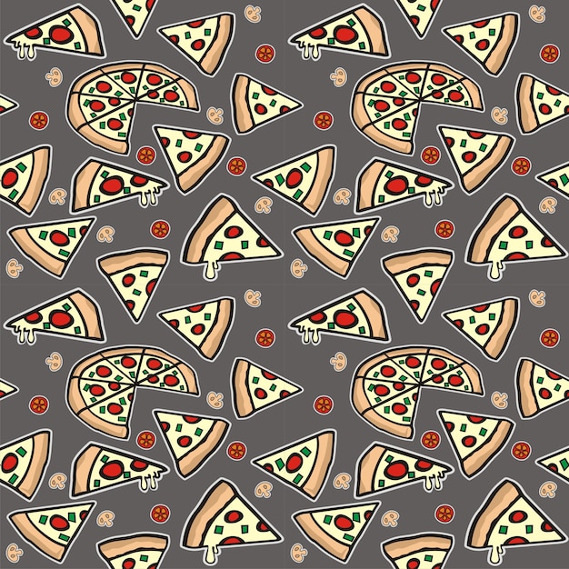 Vettore modello di pizza senza soluzione di continuità