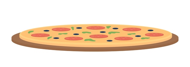 Vector pizza semi flat color vector object