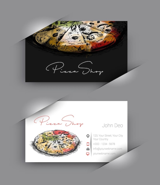 Vector pizza shop business card vector background