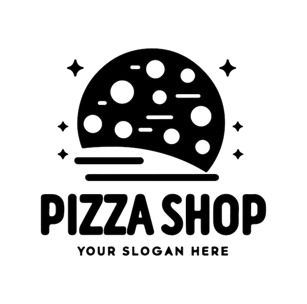 Pizza shop logo vector illustration