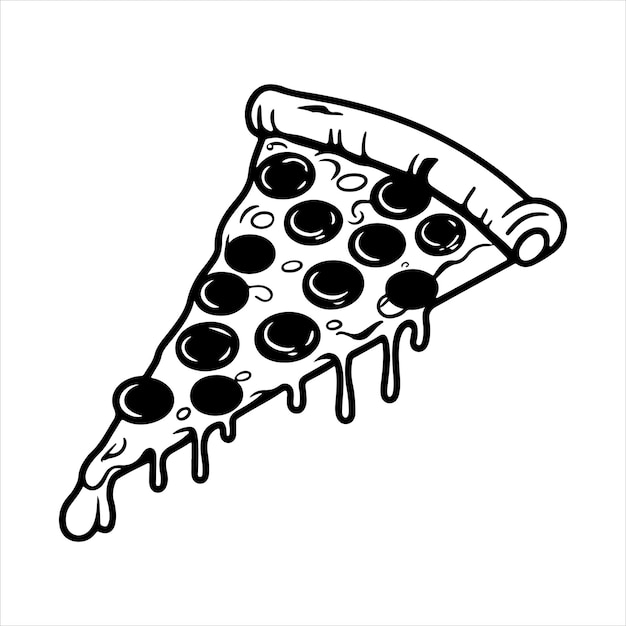 Vector pizza silhouettes