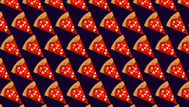 Pizza Slice Asian Food Theme Digital Paper Pattern Wallpaper Background 4