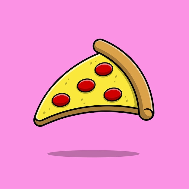 Pizza Slice Cartoon Vector Pictogram Illustratie