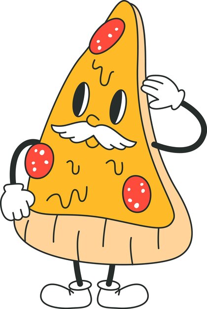 Vector pizza slice character