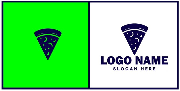 Vector pizza slice icon logo restaurant fast food cafe silhouette vector logo