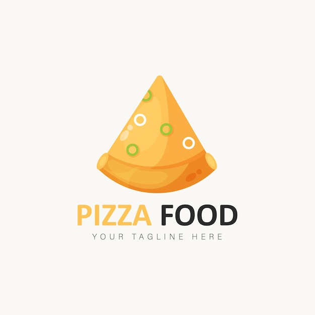 Illustrazione del design del logo della fetta di pizza