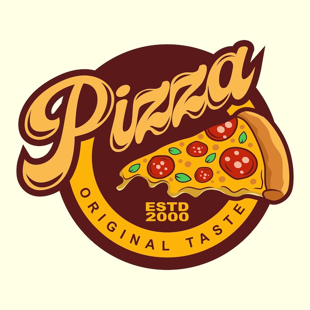 шаблон логотипа slice значка эмблемы пиццы баннеры для ресторанов быстрого питания