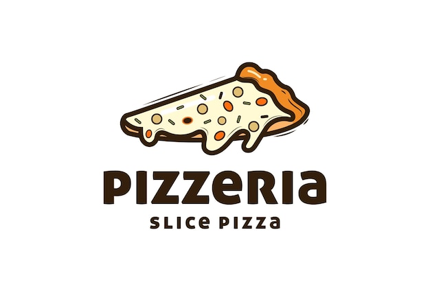 Pizza slice per la moderna pizzeria ristorante bar bistro logo design