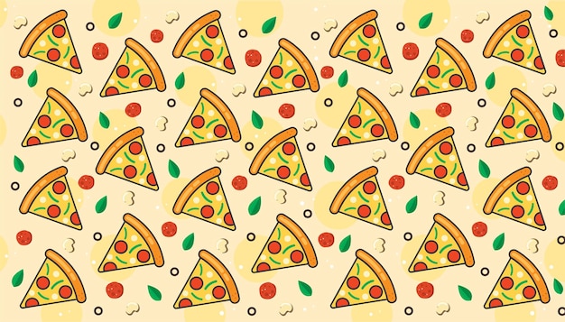 Vector pizza slice pattern background