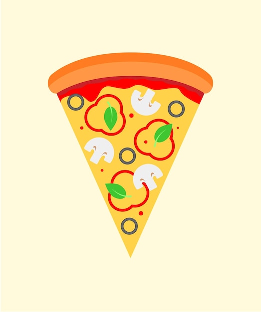 Pizza slice pictogram plat ontwerp