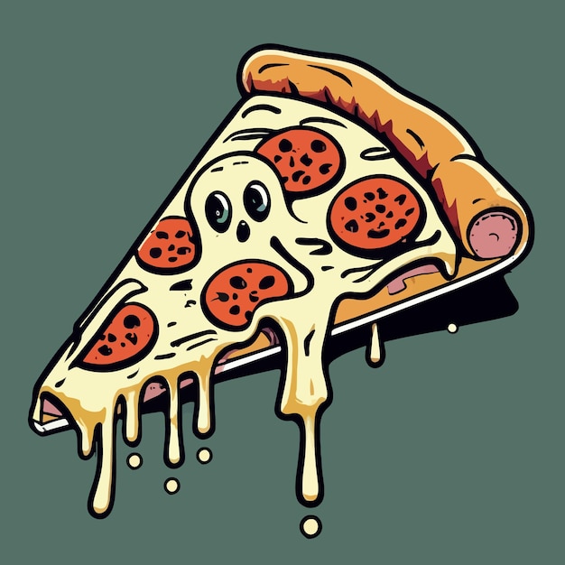 Illustrazione vettoriale di fetta di pizza