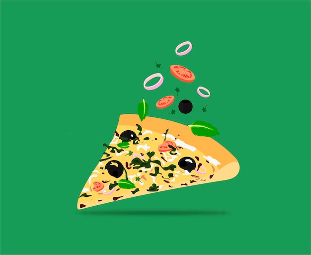 Vector pizza slice vector