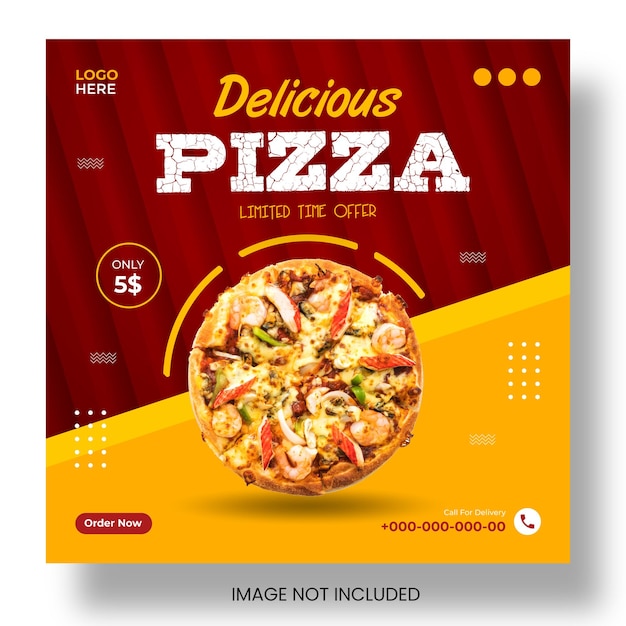 Шаблон поста в социальных сетях Pizza