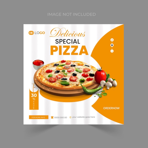 pizza social media post design