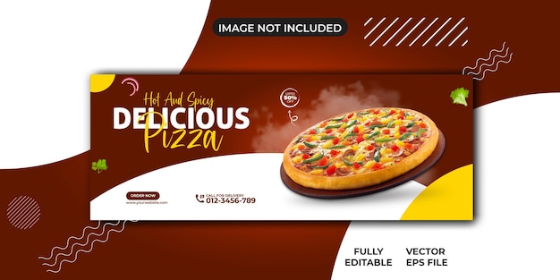 Pizza Social media post story and web banner design template