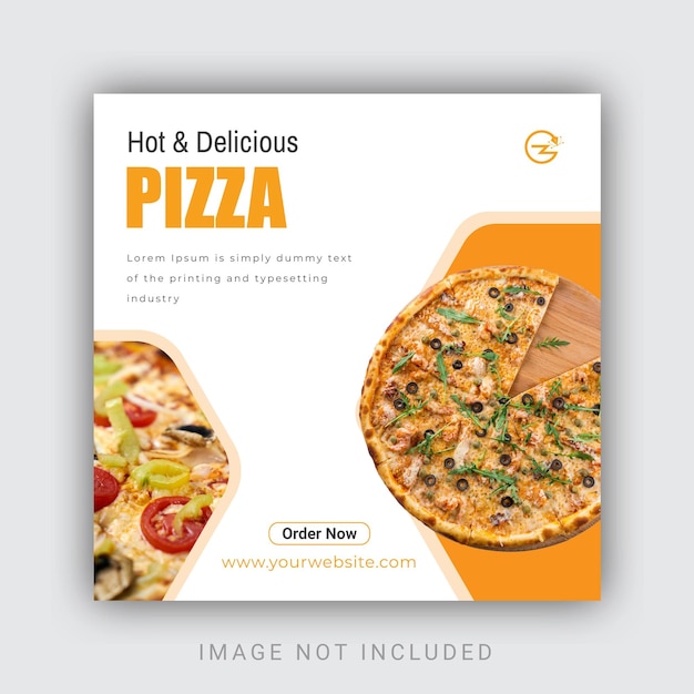 Promozione sui social media della pizza e design del modello di post banner instagram