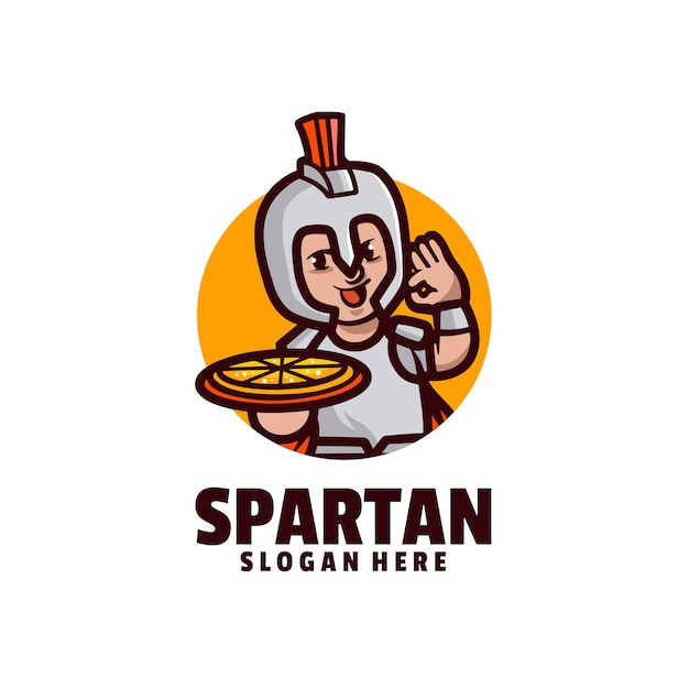 Modello di logo spartano per pizza