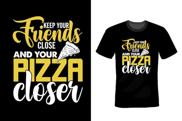 Pizza T-shirt ontwerp typografie vintage